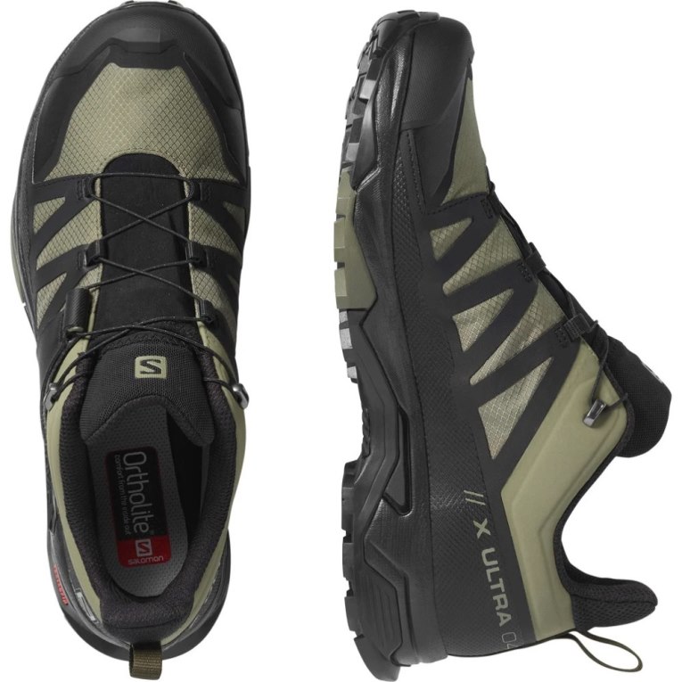 Black / Olive Salomon X Ultra 4 GTX Men's Hiking Shoes | IE RO8465